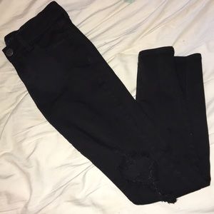 American Eagle Black Ripped Skinny Jeans